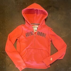 Abercrombie & Fitch women’s pink half zip hoodie size medium with full hood